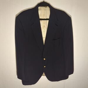 Wimbledon Racquet Club 44R Navy Blazer Men's Gold Button Ivy Preppy USA Made